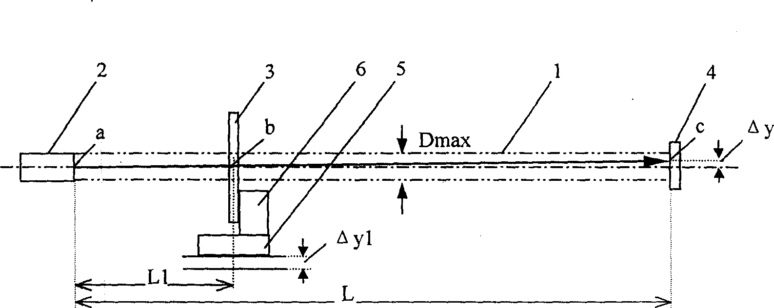 Vacuum laser dam deformation measuring method