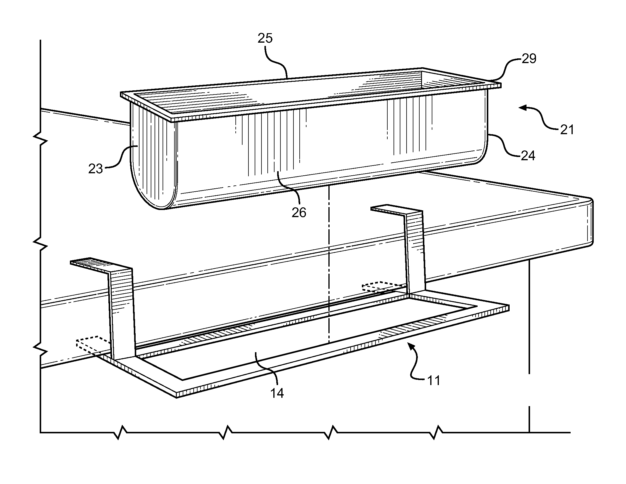 Debris Receiving Receptacle for Attachment to a Work Surface Edge