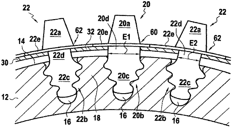 Turbine wheel with untuned blades comprising a damping device