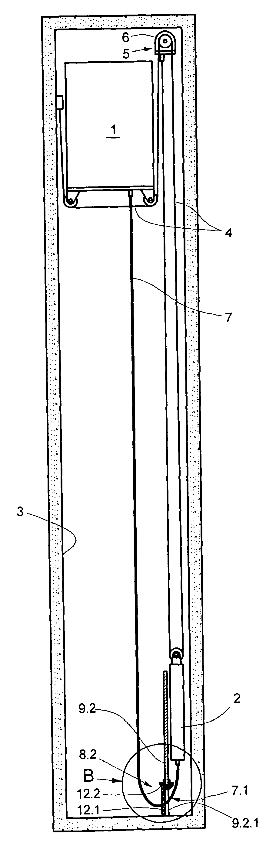 Elevator installation with compensating-means guide