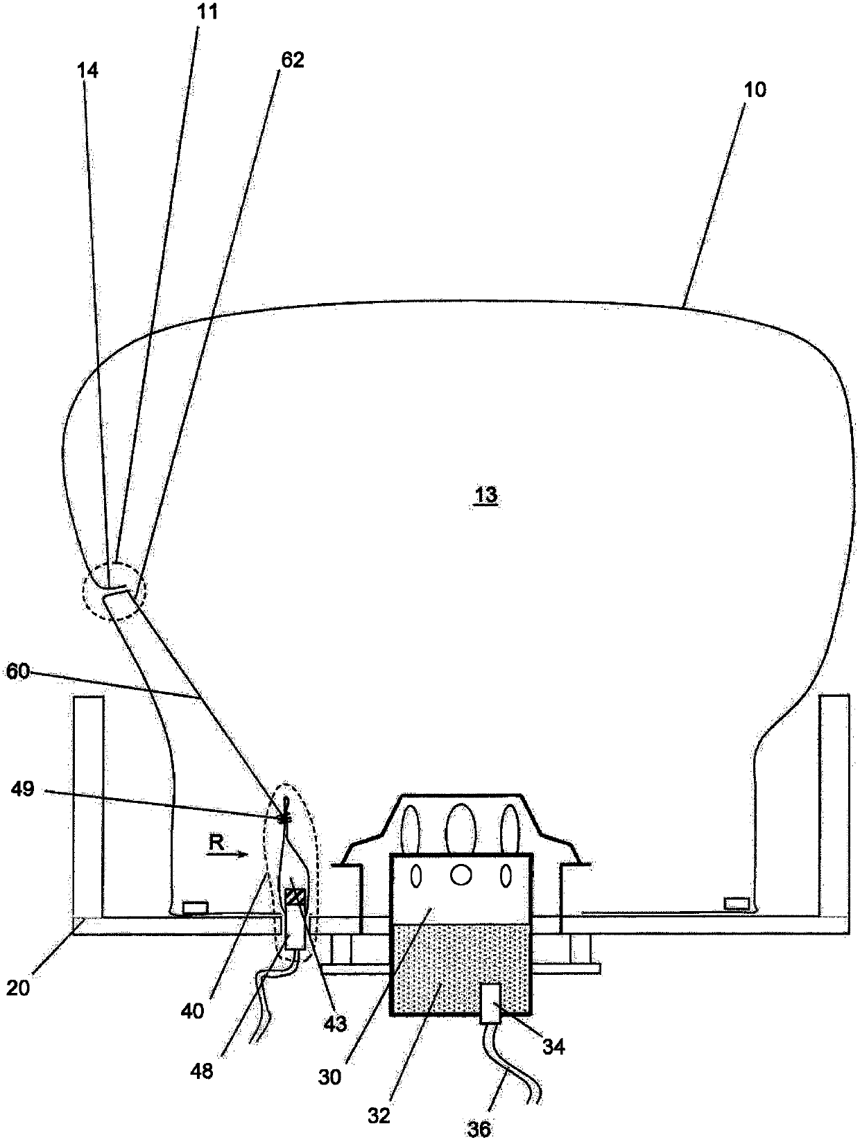 Airbag module with control unit