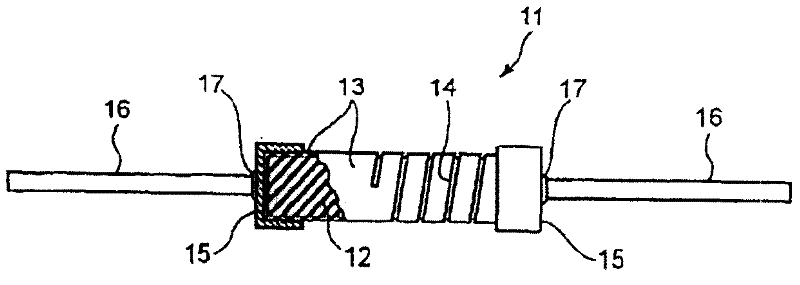 Electric resistor with lead wire and manufacturing method thereof