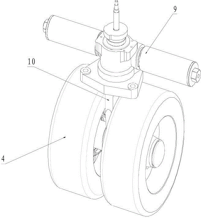 Three-wheel swing rigid suspension mechanism