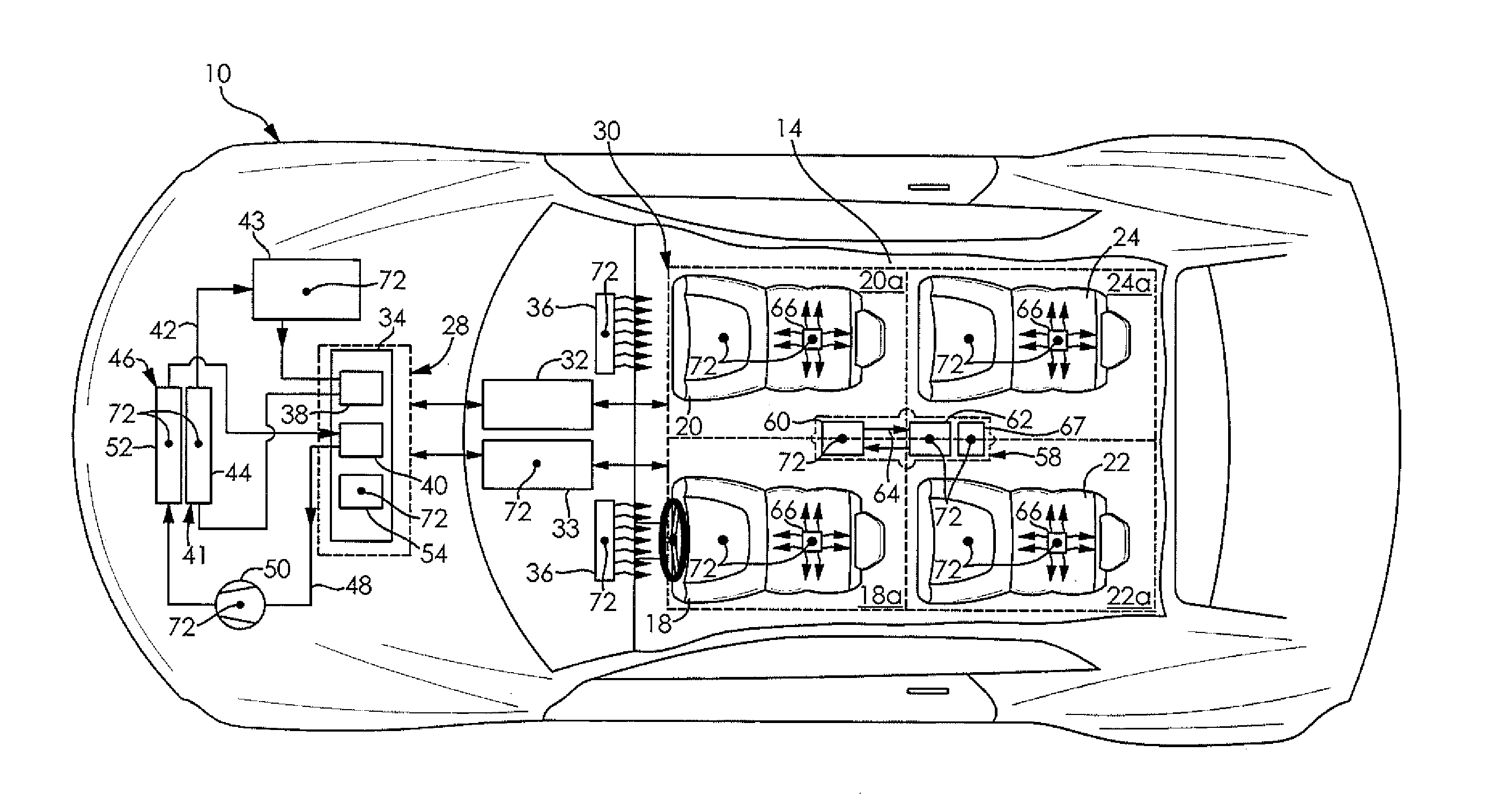 Control strategy for a zonal heating, ventilating, and air conditioning system of a vehicle