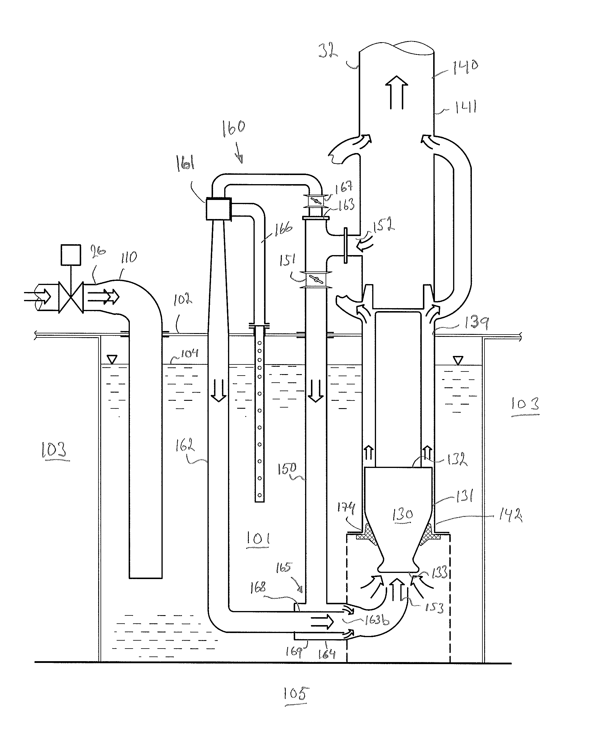 Tank arrangement adapted for a submersible pump