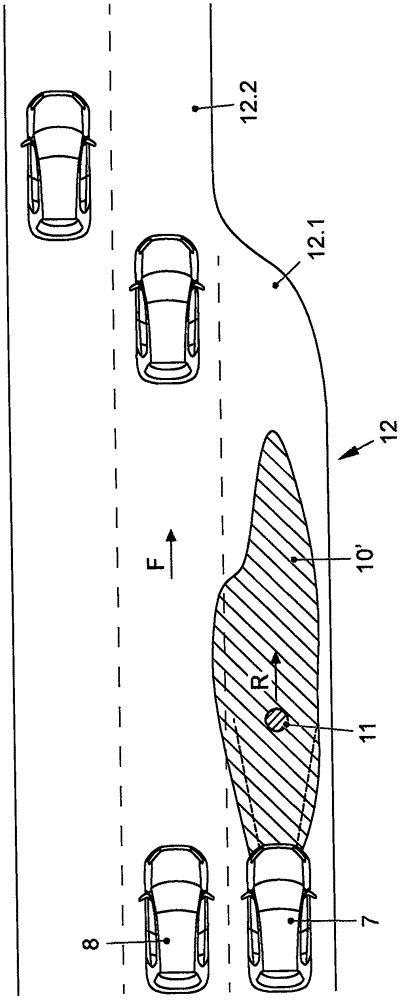 Method for generating light distribution to send driving instruction to first vehicle