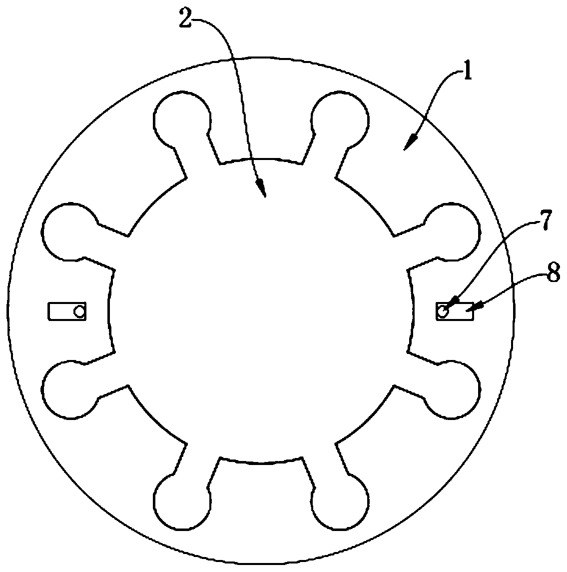A connection structure for motor output shaft and rotating shaft