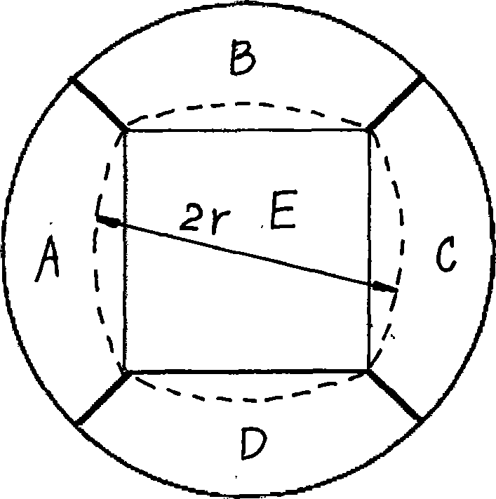 Laser beam reshaping five-portion lens