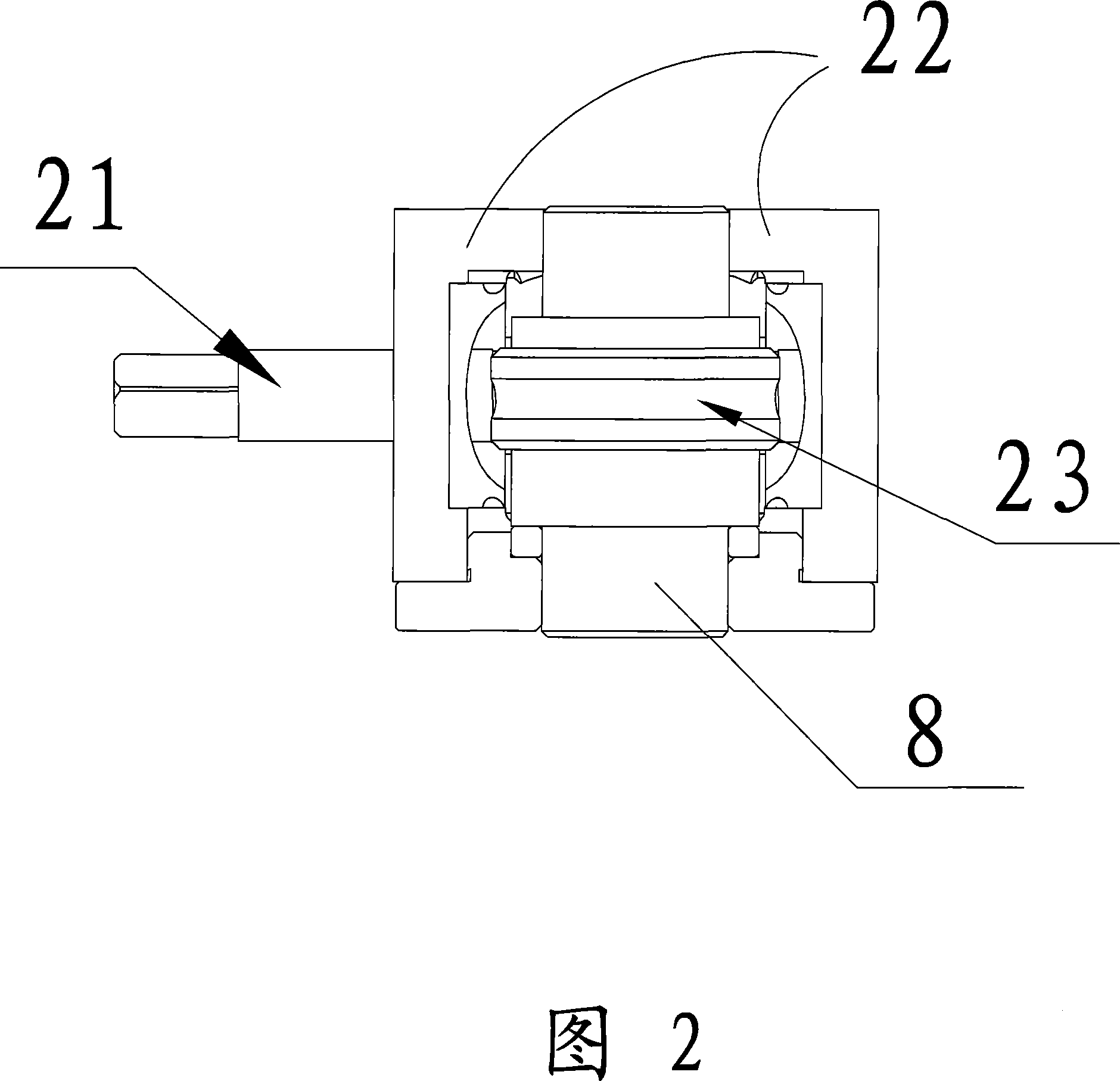 Double-worm and worm gear transmission mechanism used for machine tool