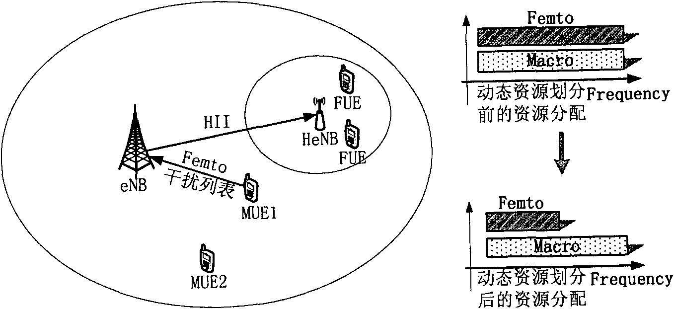 Hybrid access method and system based on partial resource sharing