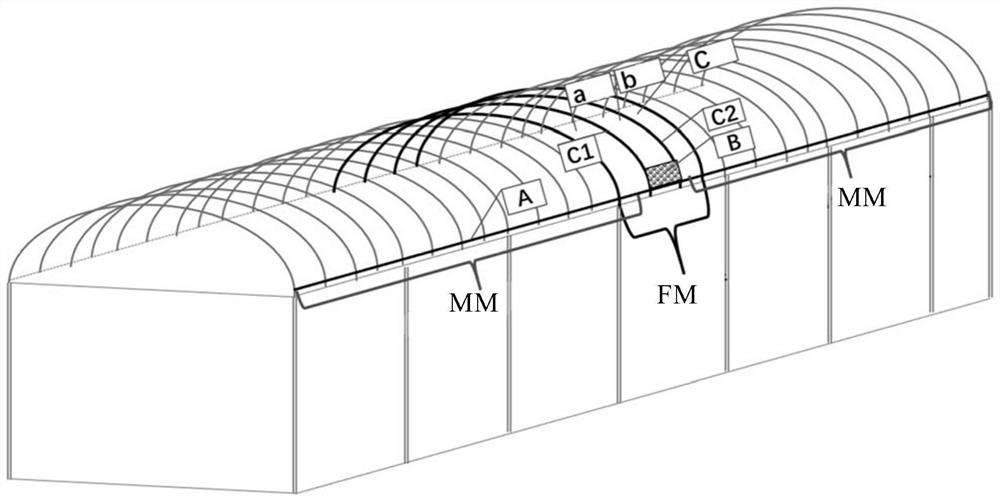 Film full-open type arch-shaped film greenhouse