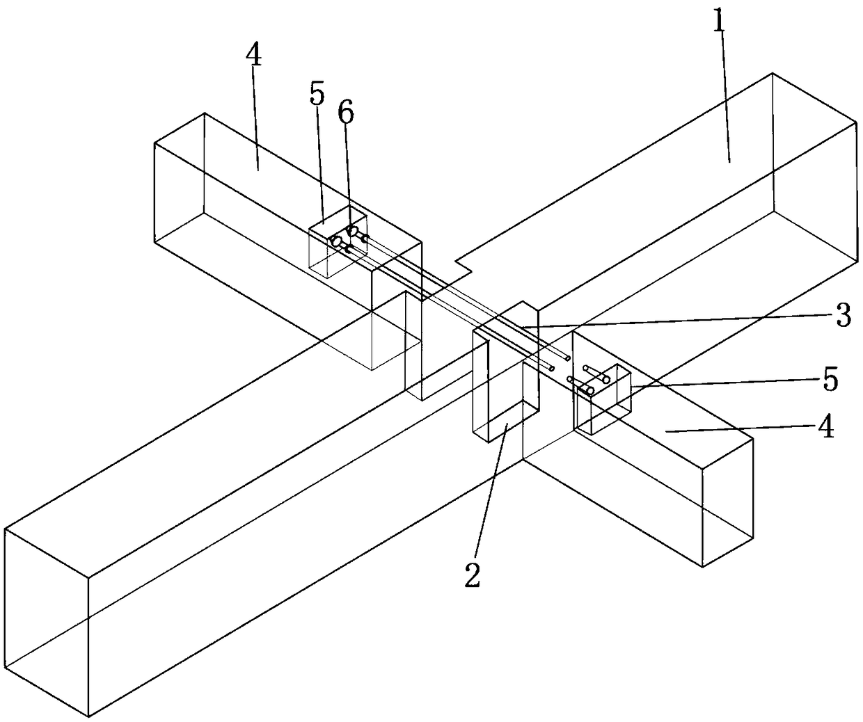 Novel assembly type primary and secondary beam connecting node and connection method thereof