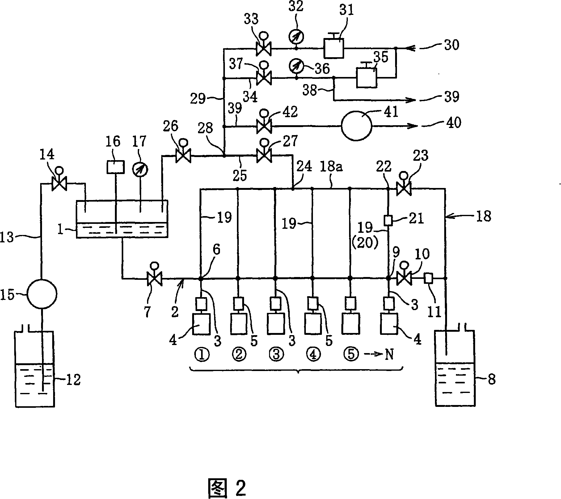 Ink-jetting head fluid supply device and ink-jetting head cleaning device