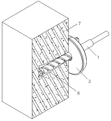 Method and percussion bit for drilling back taper hole in concrete wall
