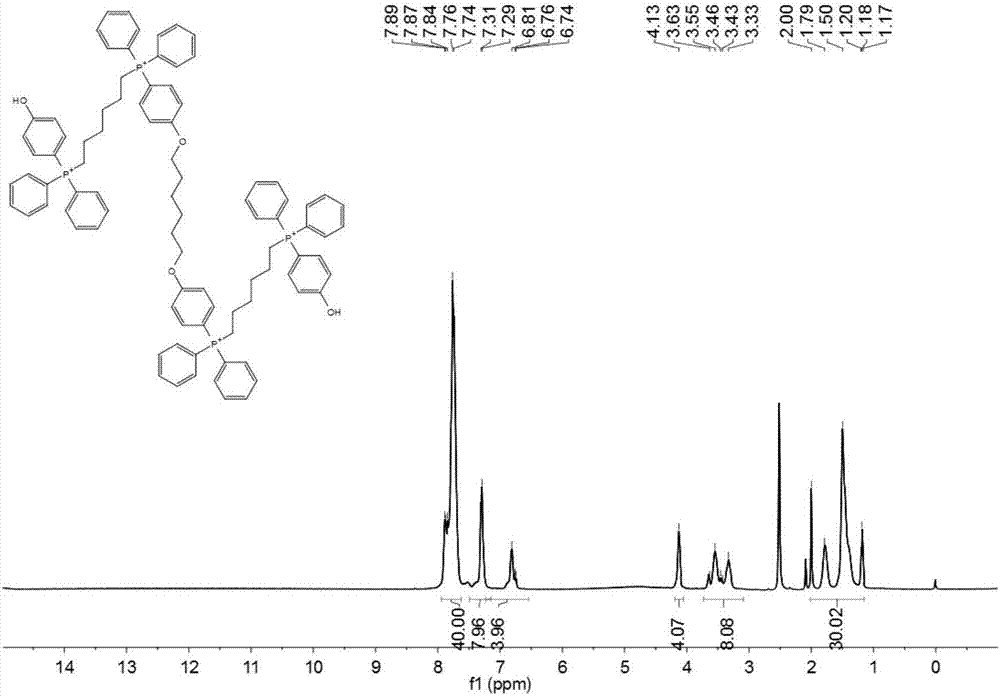 Dihydroxy-containing tetra quaternary phosphonium cation antibacterial agent and preparation method thereof