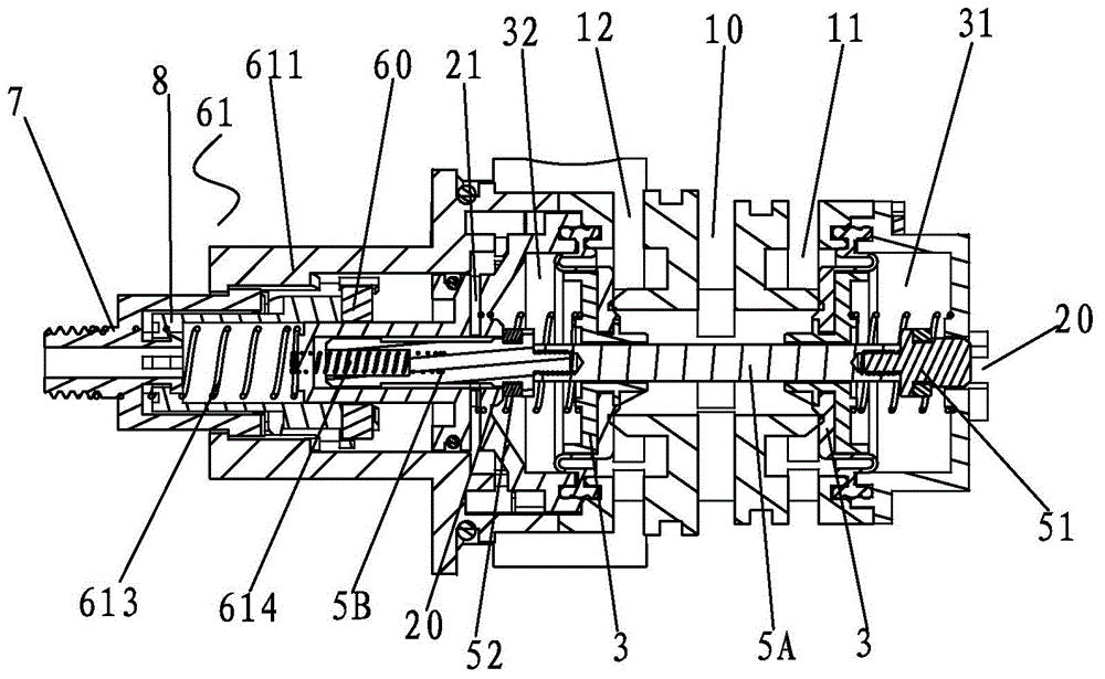 Connecting rod mutual sealing water distribution structure