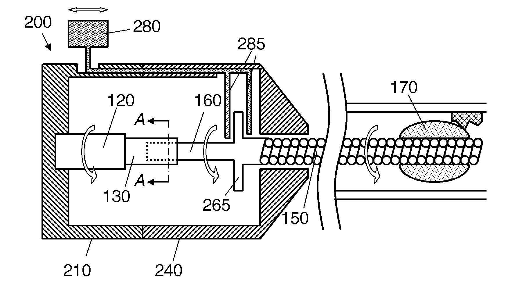Rotational atherectomy device with keyed exchangeable drive shaft