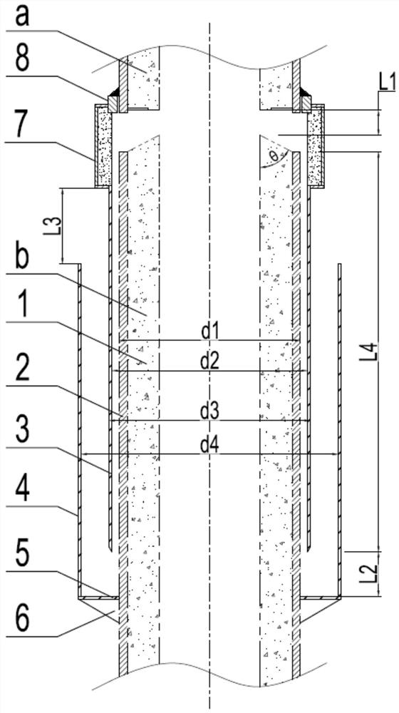 A connection structure and method for a powder conveying channel