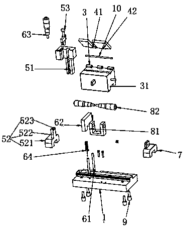 Inserting core butt joint device of connector