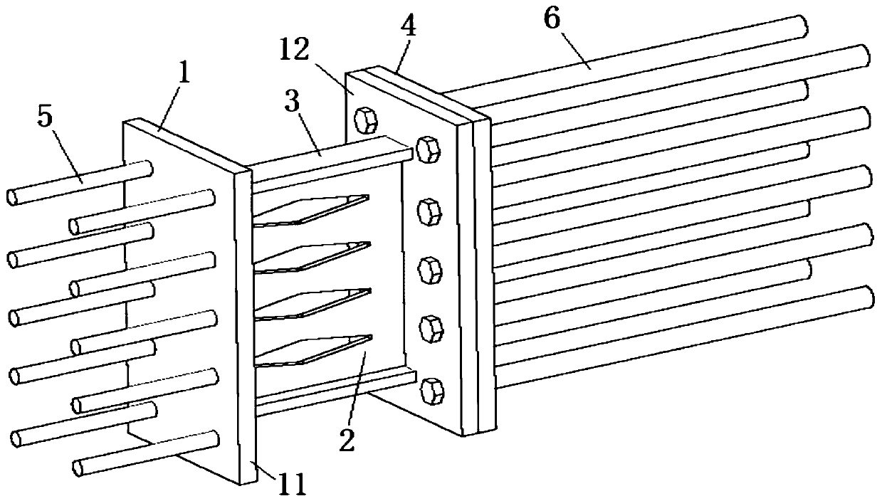 Replaceable assembly type frame beam column energy-consumption connecting key