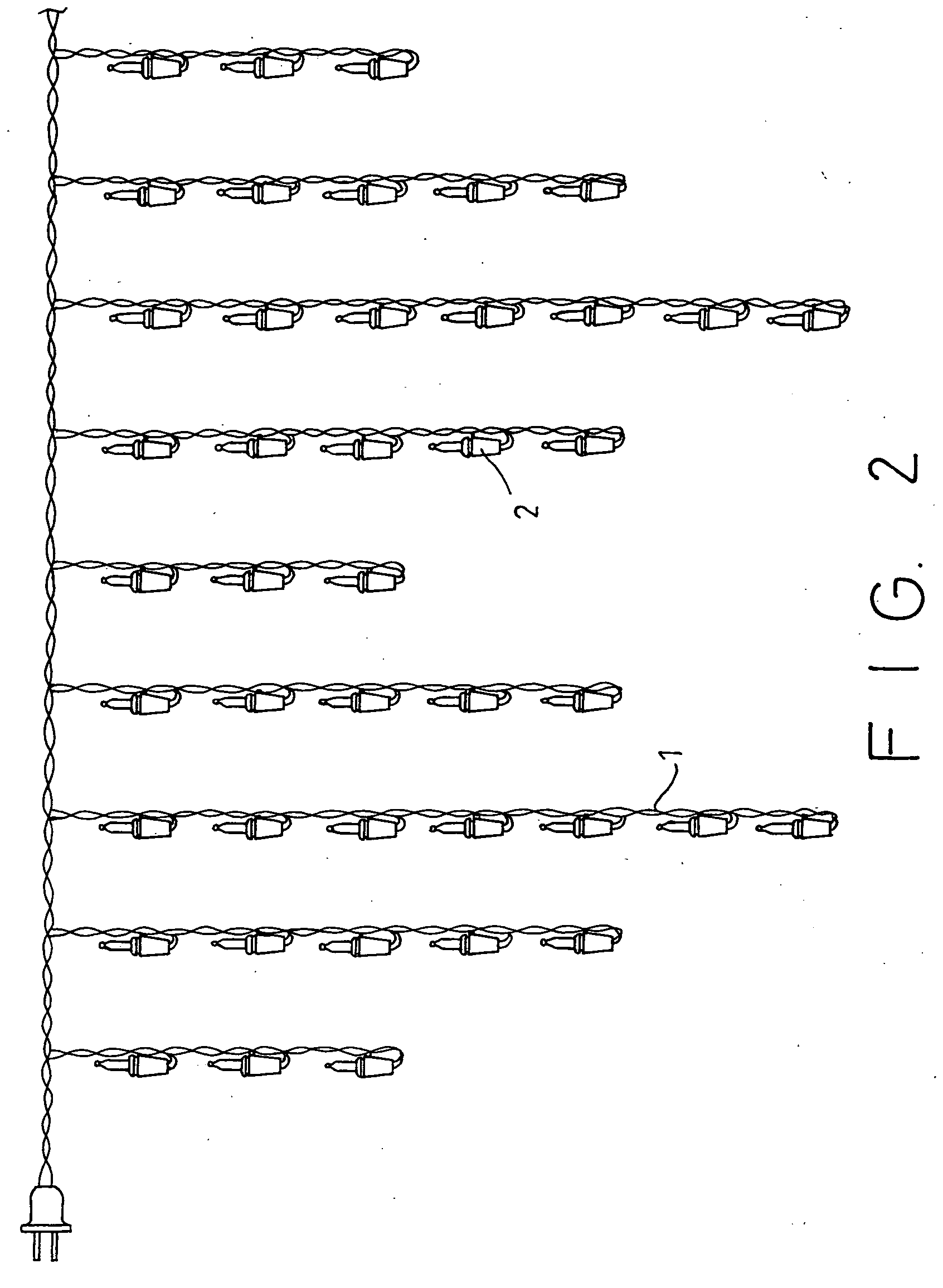 Decorative light string with arranged bulb assemblies