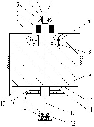 Flywheel energy storing device with permanent magnet bearing and thrust bearing