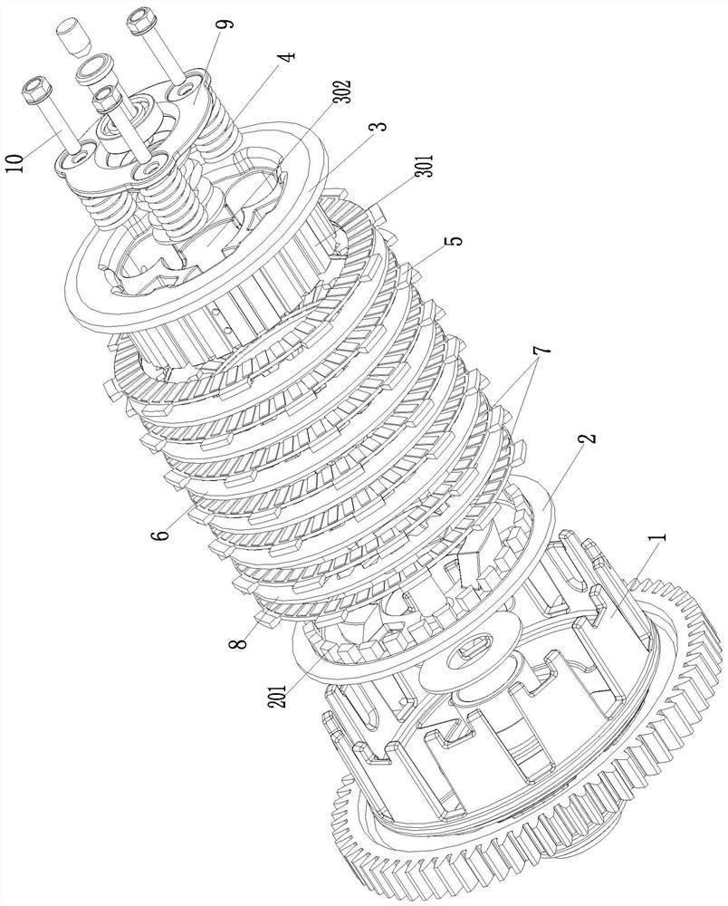 Reinforced joint clutch for heavy-load motor tricycle