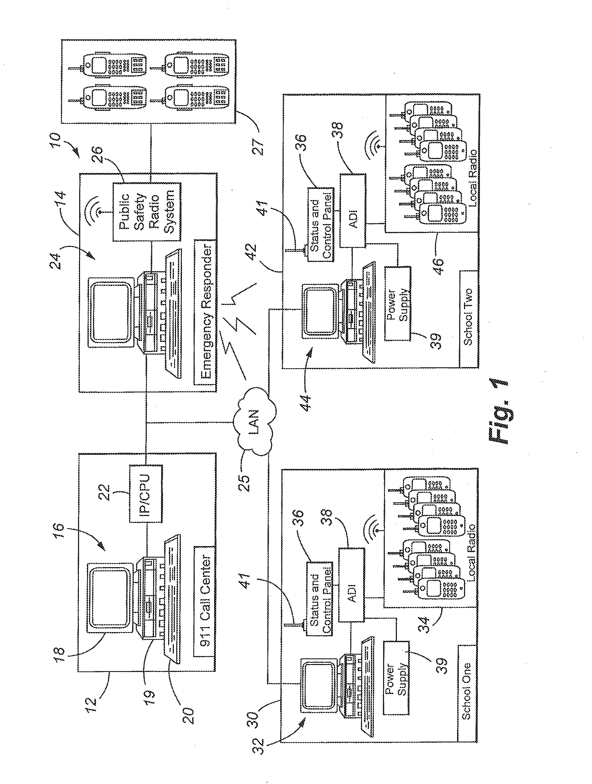 Emergency Radio Communications System Incorporating Integral Public Safety Radio Bridging Capability