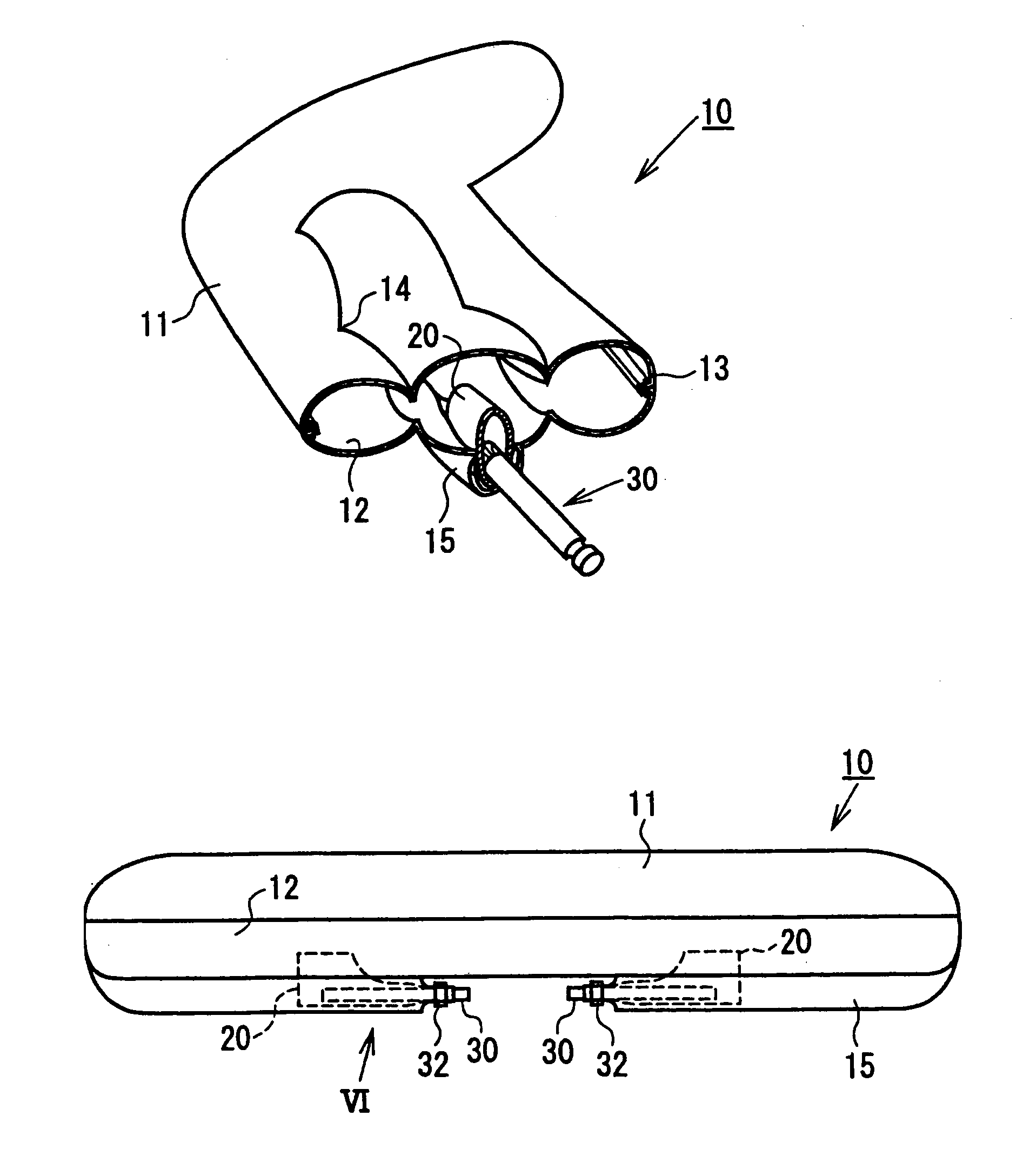 Protective bag device for pedestrian and the like