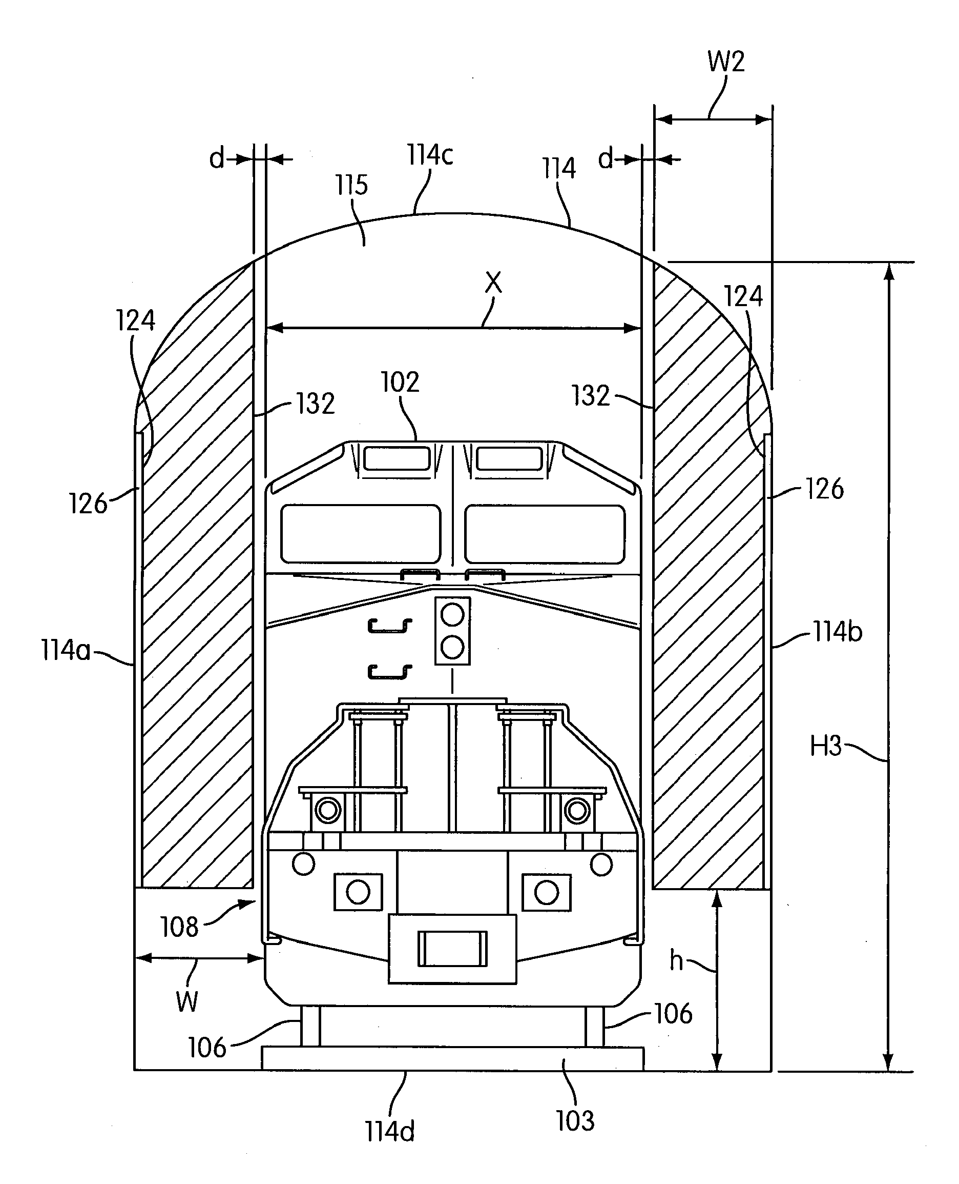 Air baffles in railroad tunnels for decreased airflow therein and improved ventilation and cooling of locomotives