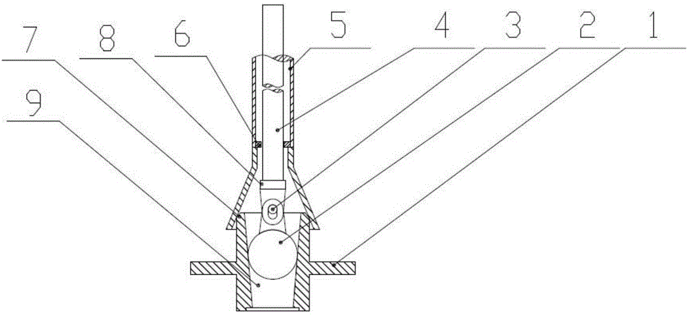 Fast liquid discharging valve of molten tin melting furnace