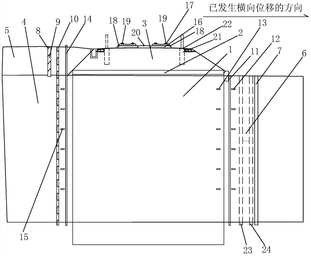 Deviation correcting structure for ballastless track subgrade of high-speed railway in soft soil area