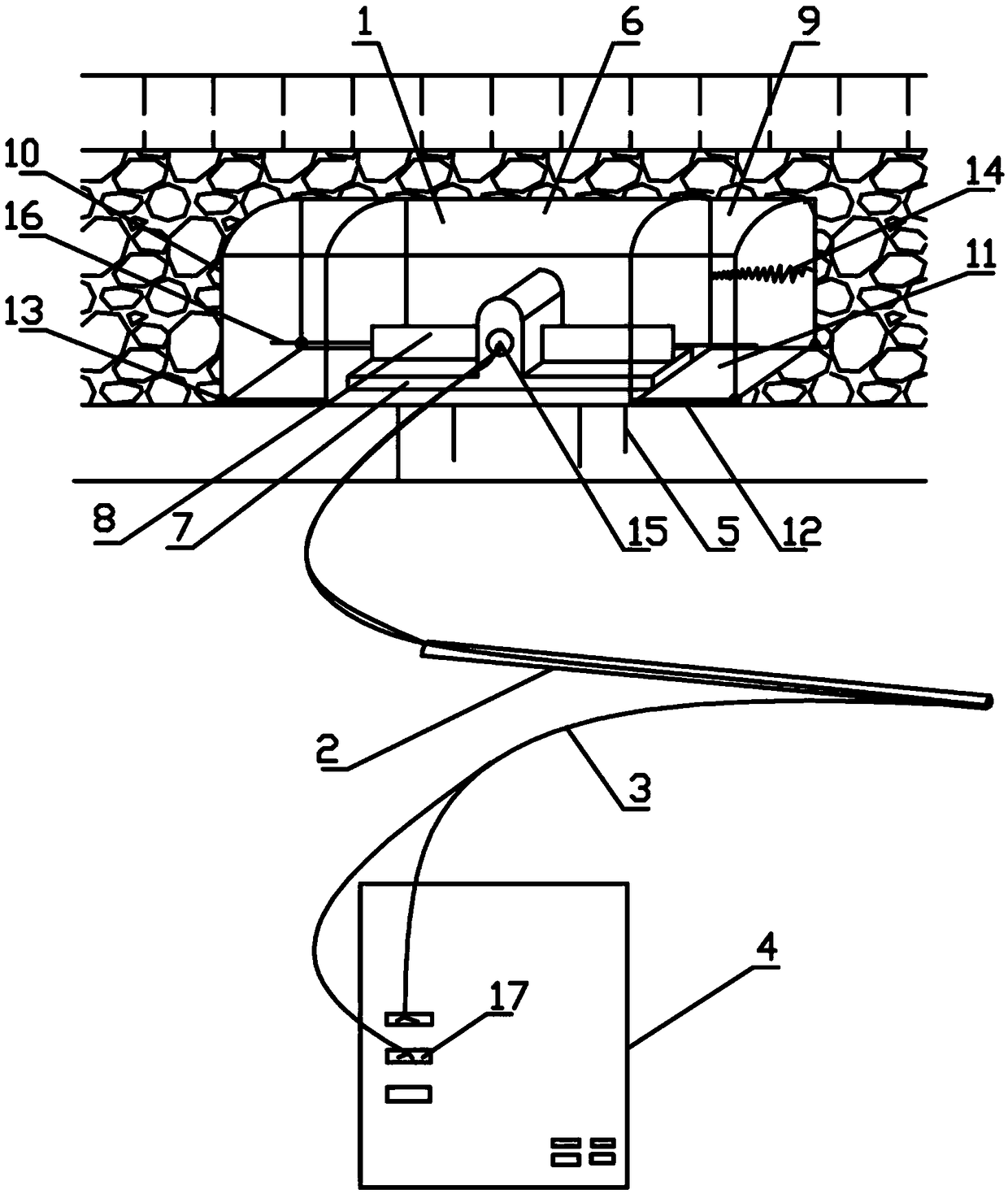 Temperature stress monitoring device for pavement structure layer