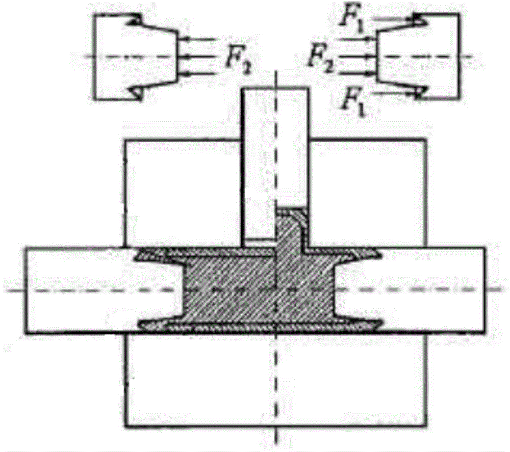 Hydraulically controlled type t-branch pipe lock catch type rigidity and plasticity composite bulging device