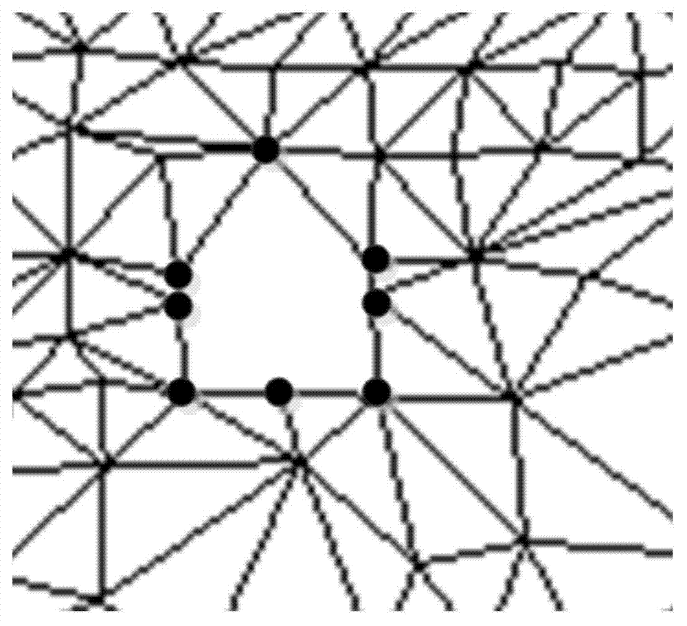 Iterative repair method for holes of false tooth triangular mesh model