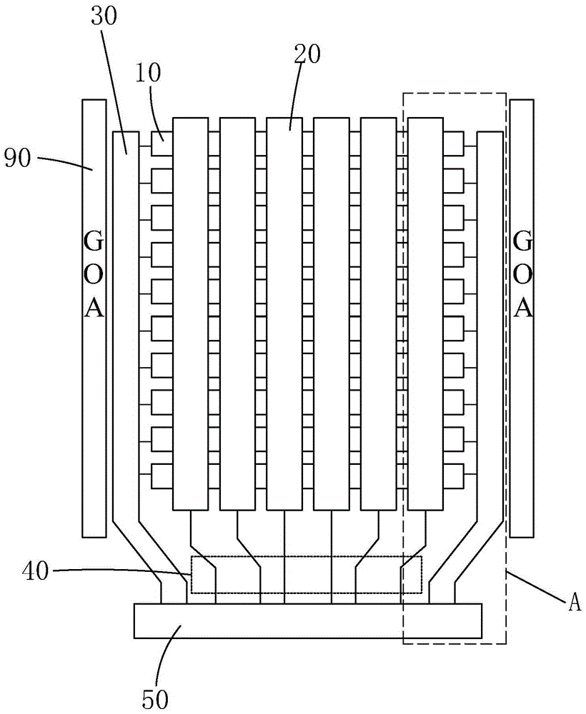 Narrow-bordered In Cell-type touch display panel structure