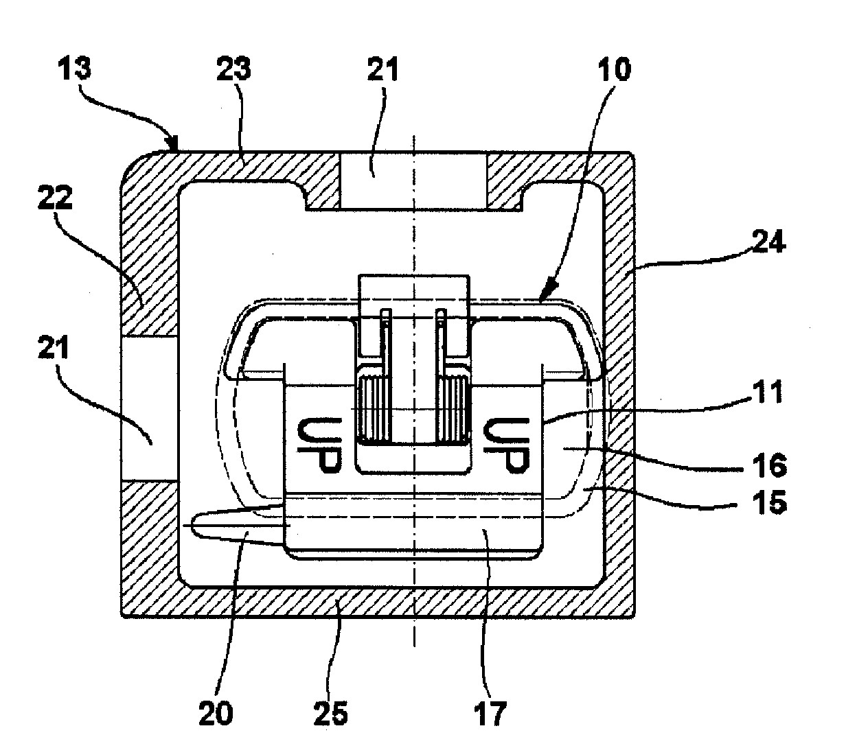 Coupling part for connecting two containers stacked on top of one another