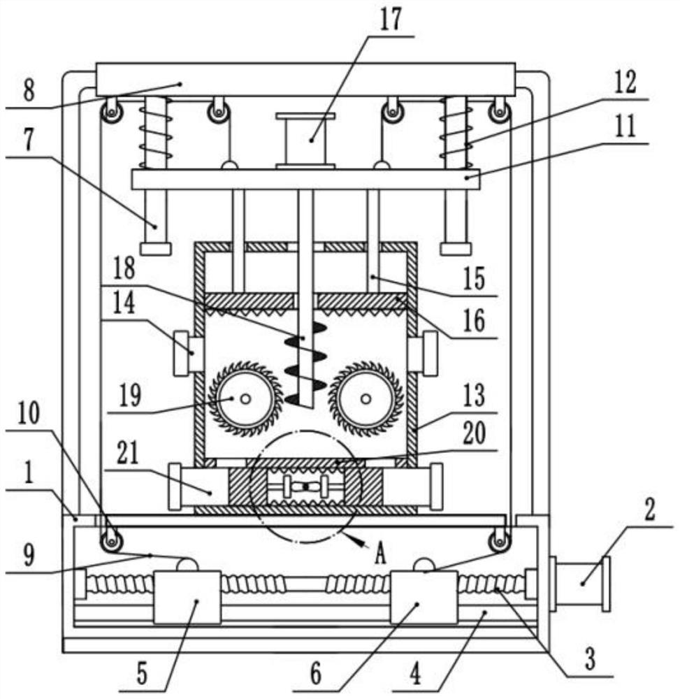 A kind of mashed potato processing device driven by screw rod to lift and extrude