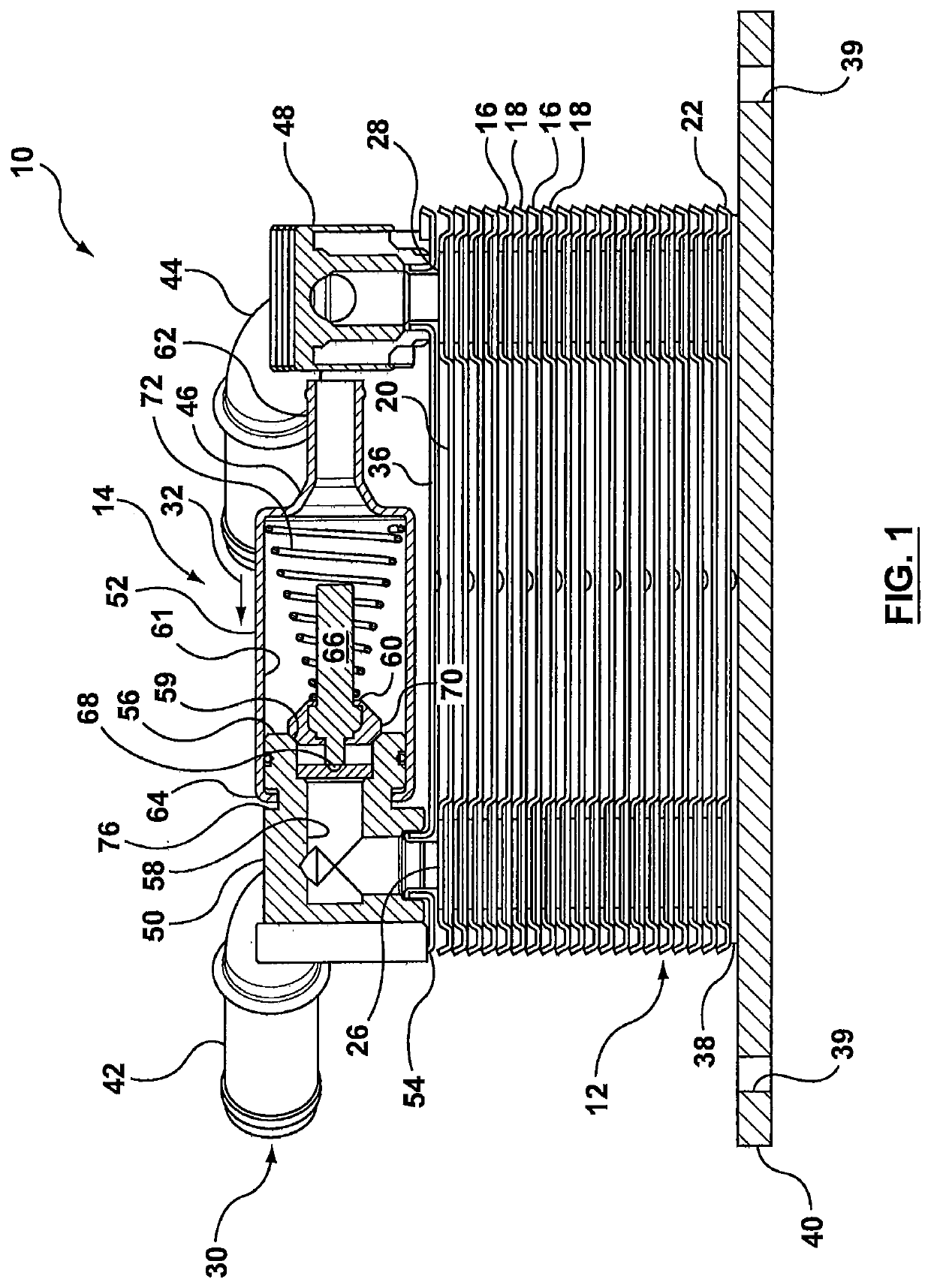 Heat Exchanger Assembly With Integrated Valve With Pressure Relief Feature For Hot And Cold Fluids