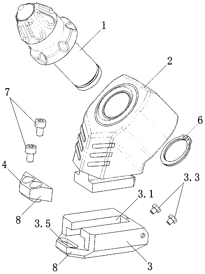 Dismountable cutting tool assembly having dust setting function