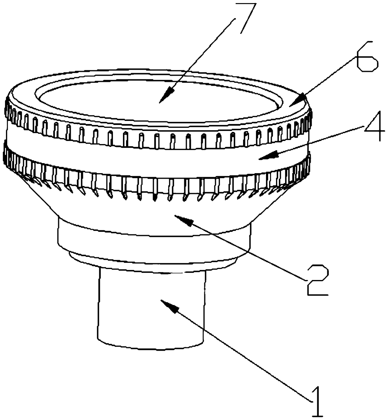 A kind of oil tank cover with telescopic folding funnel