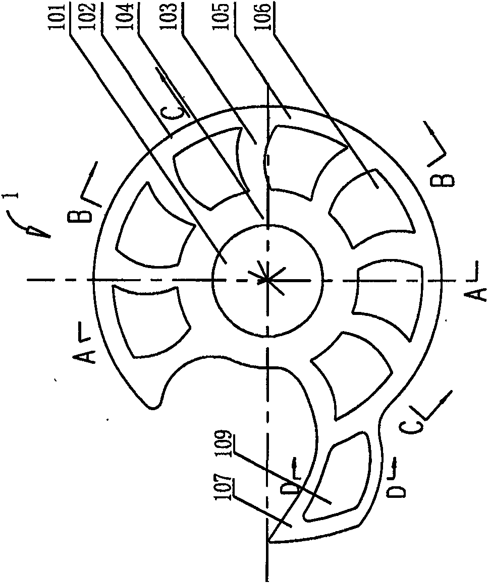 Pawl-type dry vacuum pump rotor