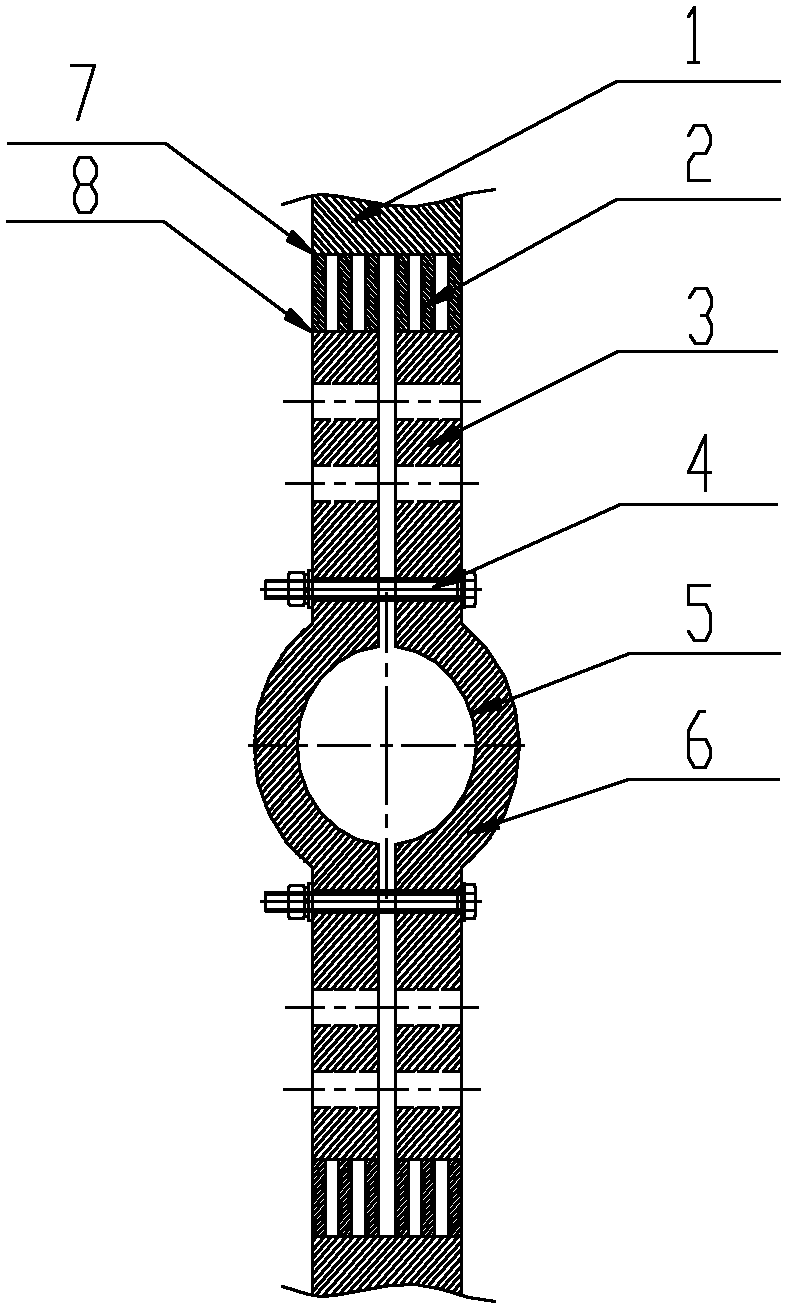 Hough-type transition connection device for large-current high-temperature superconducting cable terminal