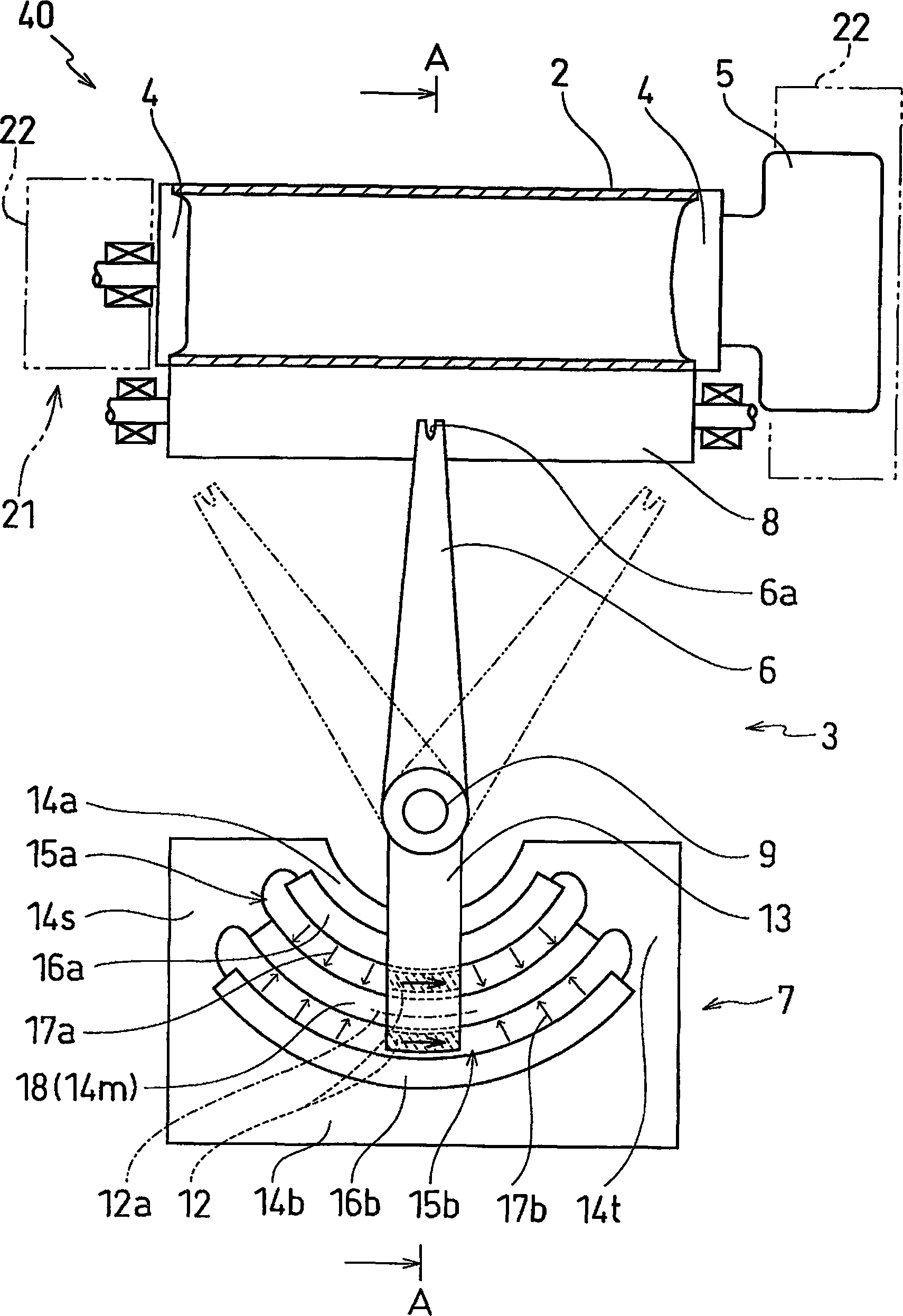 Traverse device for yarn, and textile machinery including the same