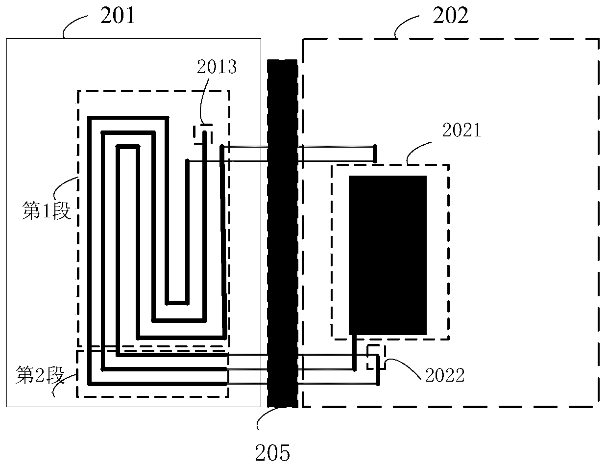 A device and terminal for improving electromagnetic radiation