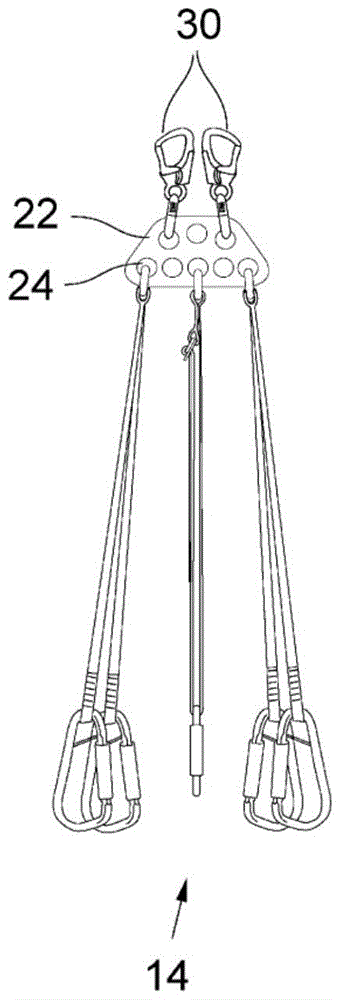 Lanyard assembly for lifting a rescue apparatus