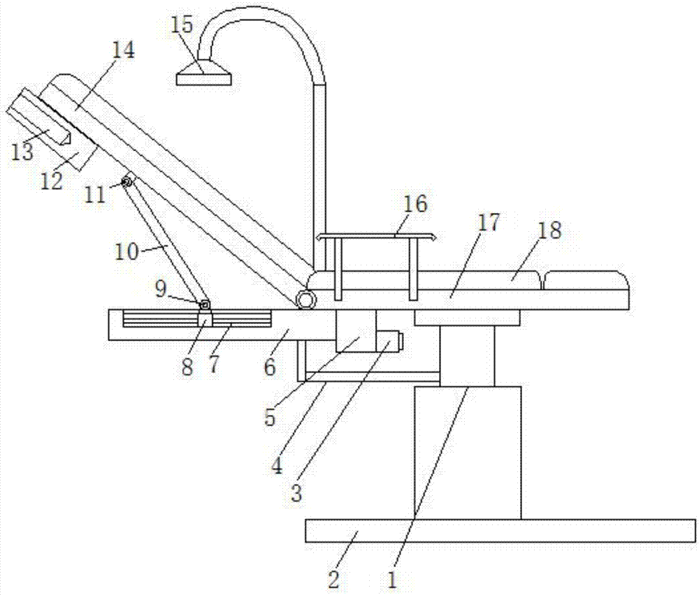 Head position adjusting and fixing device for ear-nose-throat operation