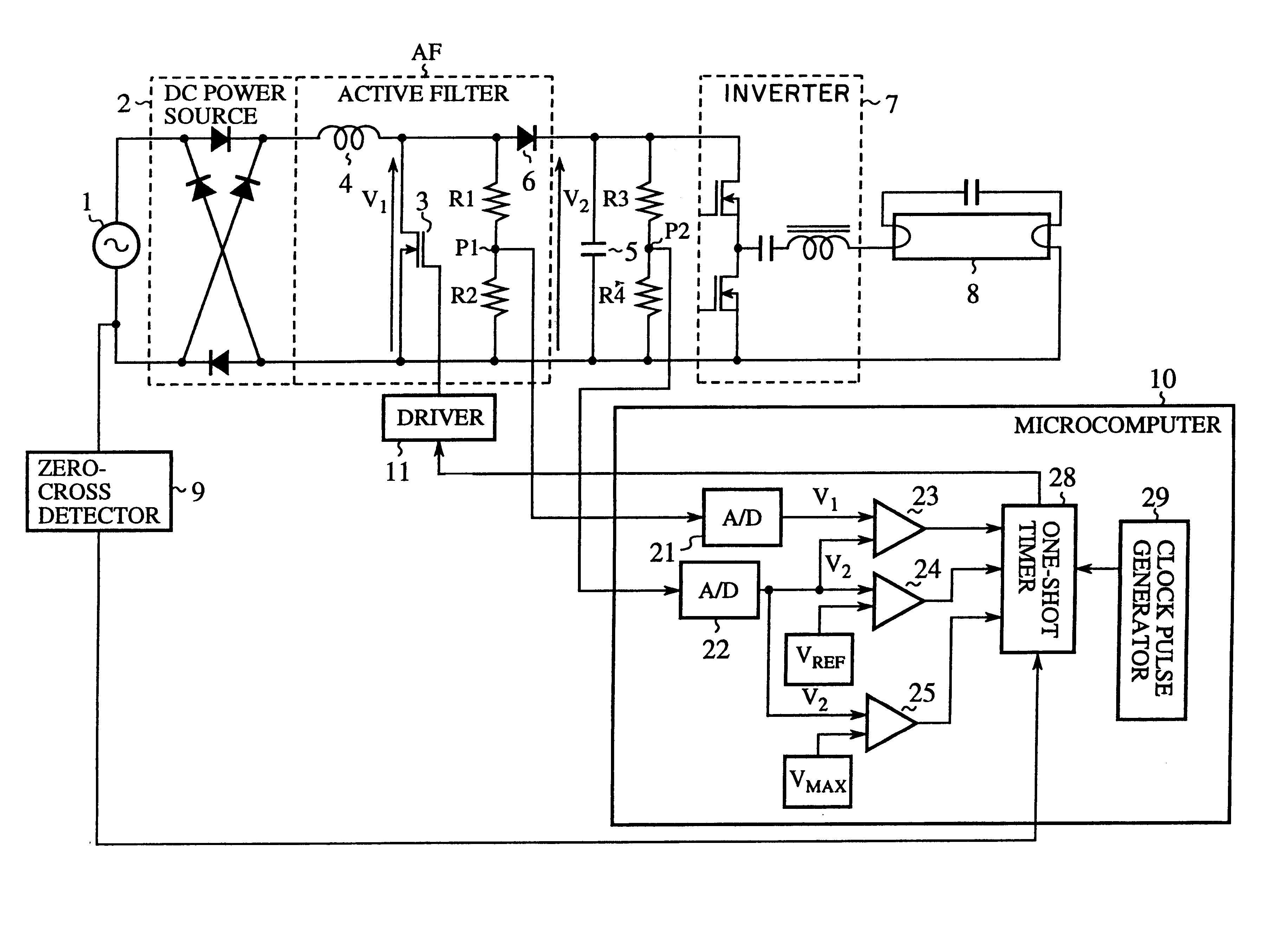 Power regulator using active filter
