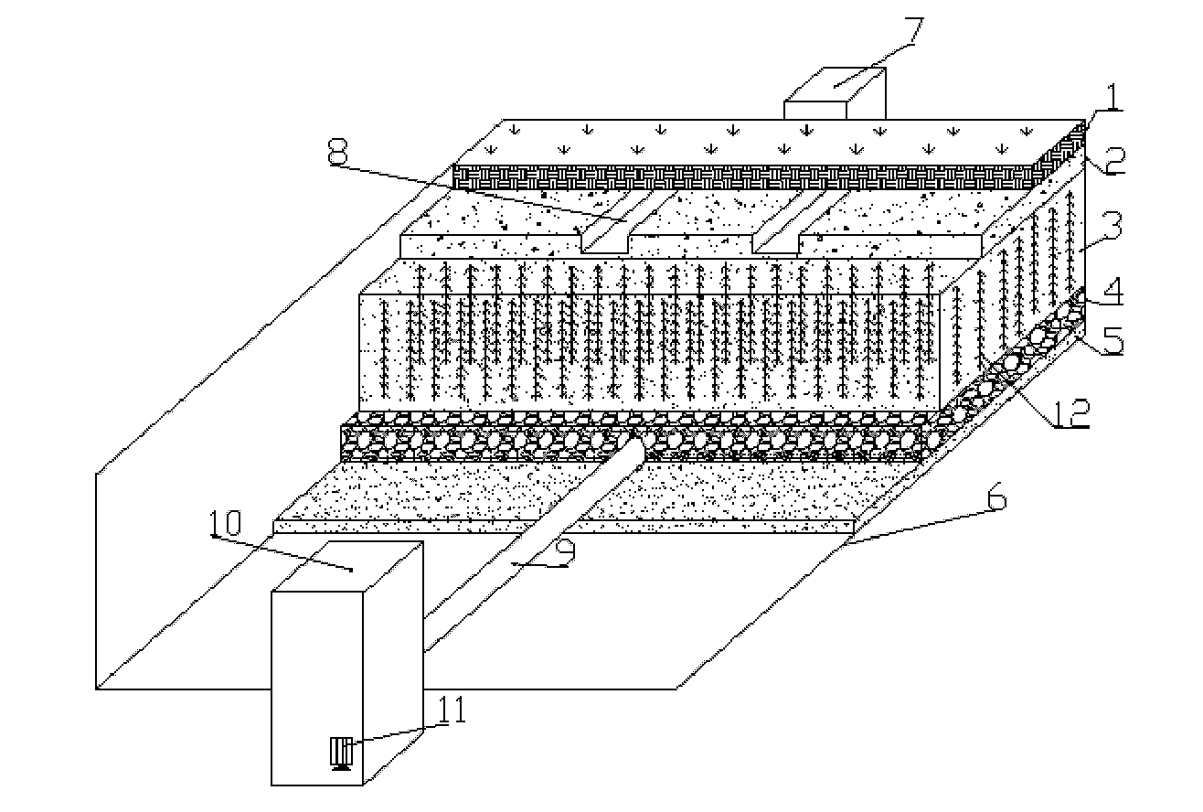 Onsite processing device for discarding initial rainwater in heavy rain without occupying area and processing method thereof