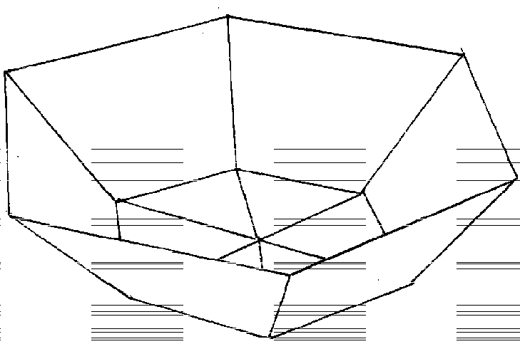 Folding method of hexagonal paper bowl